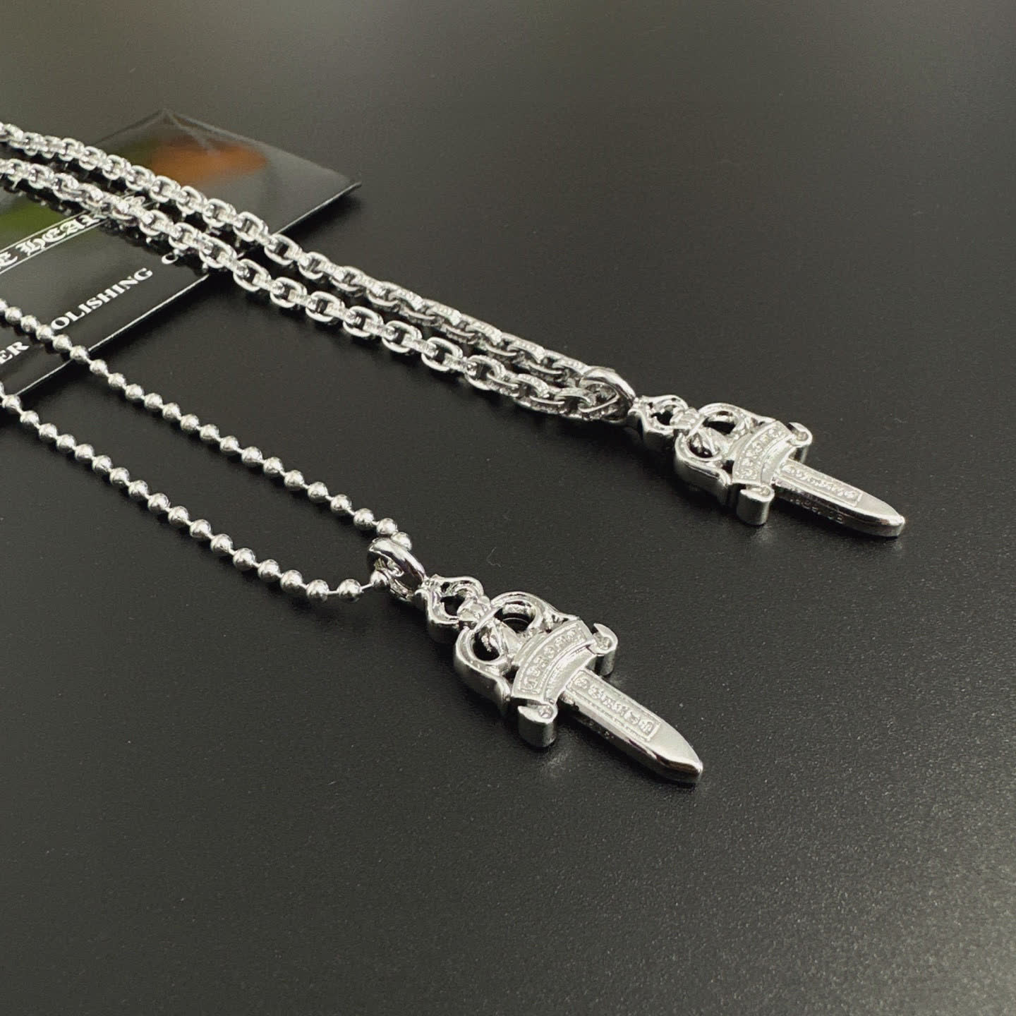 Chrome Hearts Silver Sword Pendant Necklace